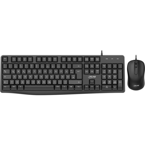 InLine Basic Desktop II - Tastatur-Maus Set - USB-Kabel - Standard DE Layout