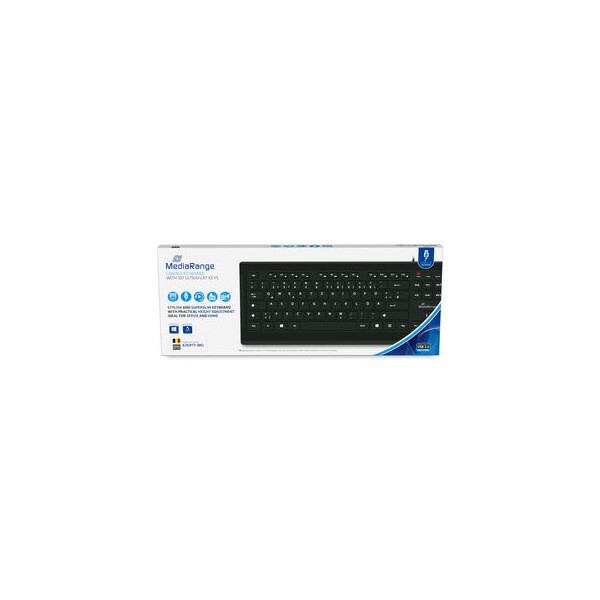 MEDIARANGE MROS101-BE, Volle Größe (100%), Kabelgebunden, USB, AZERTY, Schwarz