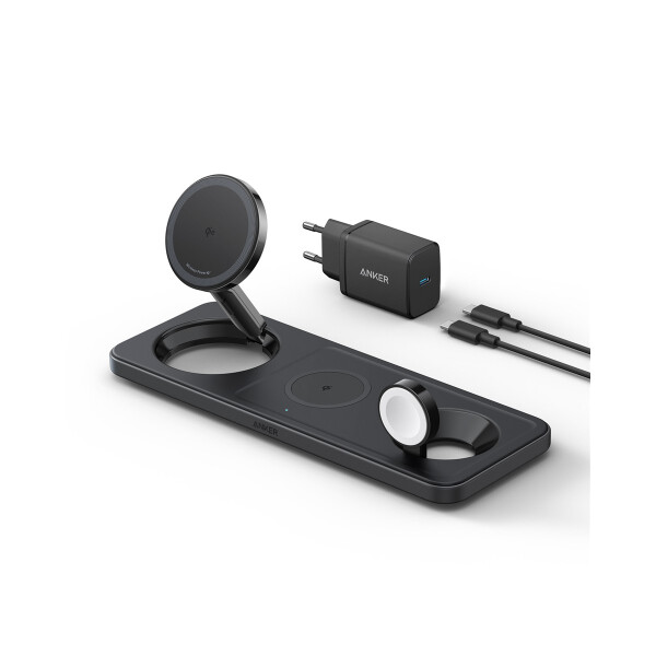 Anker Innovations Anker MagGo, Drinnen, USB, Kabelloses Aufladen, Schwarz