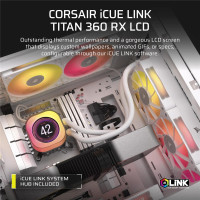 Corsair iCUE LINK TITAN 240 RX LCD, Luftkühlung, 12 cm, 300 RPM, 2100 RPM, 36 dB, 73,5 cfm