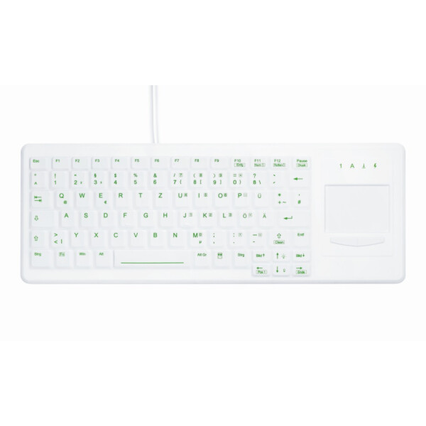 Active Key AK-C4400, Mini, Kabelgebunden, USB + PS/2, Membran Key Switch, Weiß
