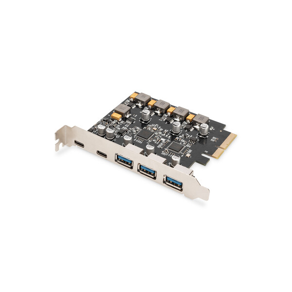 DIGITUS PCIe Karte 2x USB-C + 3x USB A