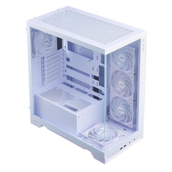 XPG INVADER X BTF MID-TOWER-GEHÄUSE Weiß, Midi Tower, PC, Weiß, ATX, micro ATX, Mini-ATX, SPCC, Gehärtetes Glas, 17,5 cm