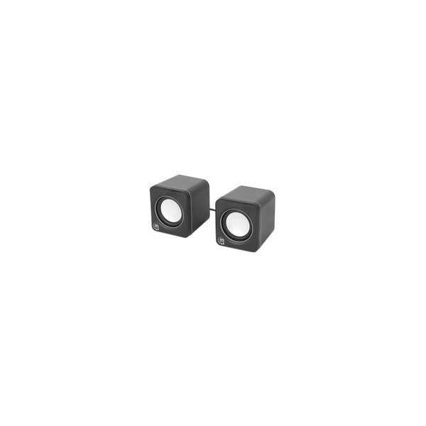 Manhattan USB-Lautsprecher - 2600 Series schwarz/silber - Lautsprecher - Lautstärkeregler