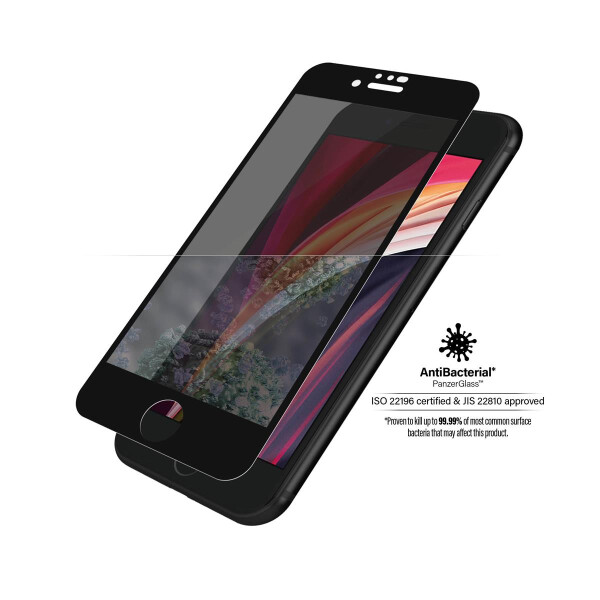 PanzerGlass ® Privacy Displayschutzglas iPhone SE (2020/2022) | 8 | 7 | 6 | 6s | Edge-to-Edge, Apple, Apple - iPhone 6, Apple - iPhone 6s, Apple - iPhone 7, Apple - iPhone 8, Apple - iPhone SE 2020,..., Trockene Anwendung, Kratzresistent, Schockresistent,