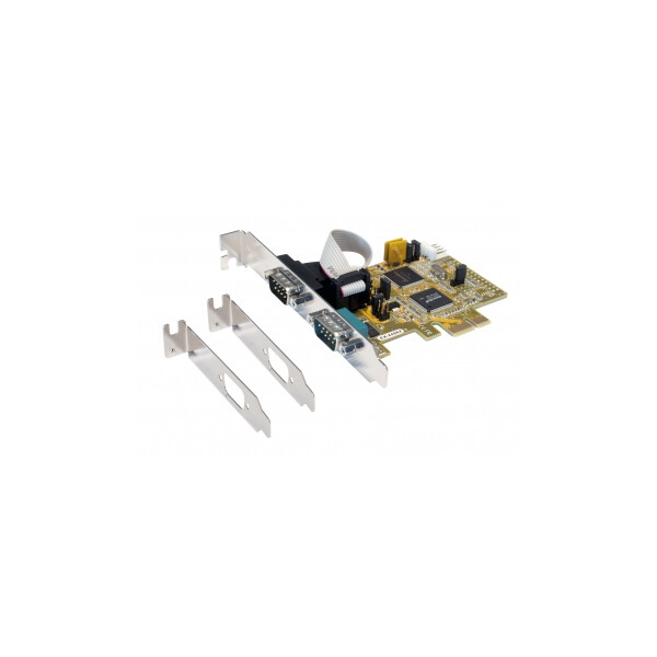 Exsys EX-44062, PCIe, Seriell, Niedriges Profil, RS-232, Schwarz, Edelstahl, PC