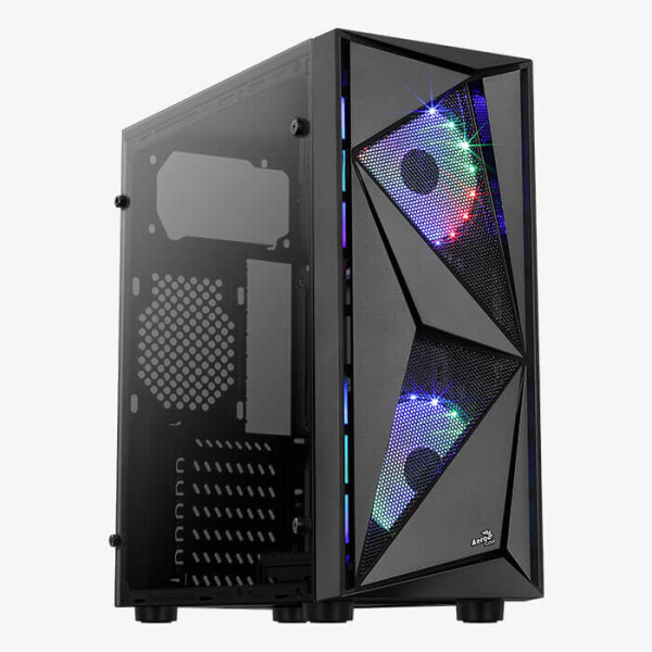 AEROCOOL ADVANCED TECHNOLOGIES Aerocool Glider Tempered Glass, PC, Schwarz, ATX, micro ATX, Mini-ITX, Acrylnitril-Butadien-Styrol (ABS), SPCC, Stahl, Gaming, 15,7 cm