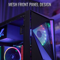 AEROCOOL ADVANCED TECHNOLOGIES Aerocool Glider Tempered Glass, PC, Schwarz, ATX, micro ATX, Mini-ITX, Acrylnitril-Butadien-Styrol (ABS), SPCC, Stahl, Gaming, 15,7 cm