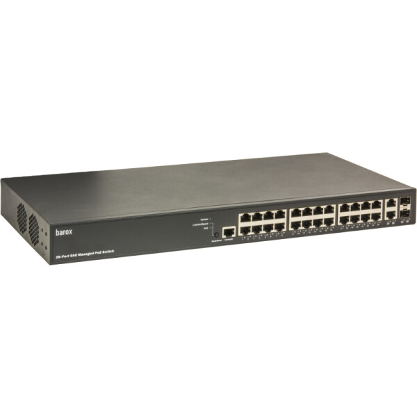 Barox RY-LGSP23-26/370, Managed, L2/L3, Gigabit Ethernet (10/100/1000), Power over Ethernet (PoE), Rack-Einbau, 1U