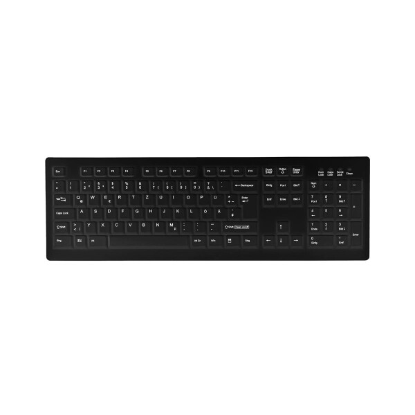 Active Key AK-C8100, Volle Größe (100%), Kabellos, RF Wireless, Membran Key Switch, QWERTZ, Schwarz
