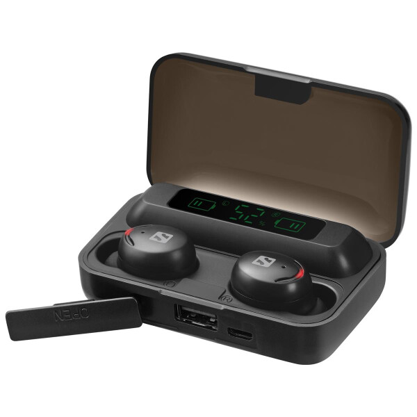 SANDBERG Bluetooth Earbuds + Powerbank, True Wireless Stereo (TWS), 20 - 20000 Hz, Anrufe/Musik, Kopfhörer, Schwarz