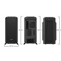 Be Quiet! Silent Base 802 Black, Midi Tower, PC, Schwarz, ATX, EATX, micro ATX, Mini-ITX, Acrylnitril-Butadien-Styrol (ABS), Stahl, 18,5 cm