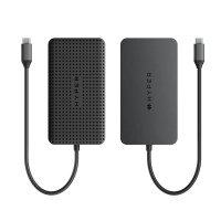 Targus HyperDrive Next Dual, Kabelgebunden, USB Typ-C, 100 W, 1.4/2.0, Grau, 10 Gbit/s