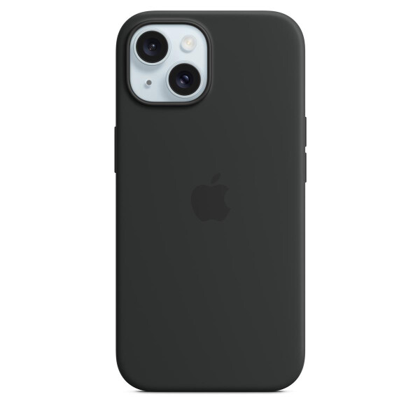 Apple iPhone 15 Silikon Case mit MagSafe – Schwarz, Cover, Apple, iPhone 15, 15,5 cm (6.1"), Schwarz
