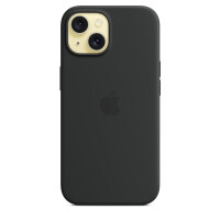 Apple iPhone 15 Silikon Case mit MagSafe – Schwarz, Cover, Apple, iPhone 15, 15,5 cm (6.1"), Schwarz
