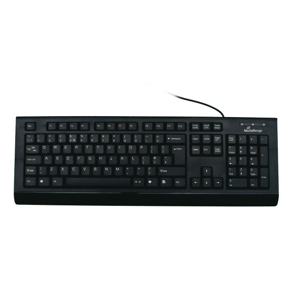 MEDIARANGE MROS101-UK, Volle Größe (100%), Kabelgebunden, USB, Mechanischer Switch, QWERTY, Schwarz