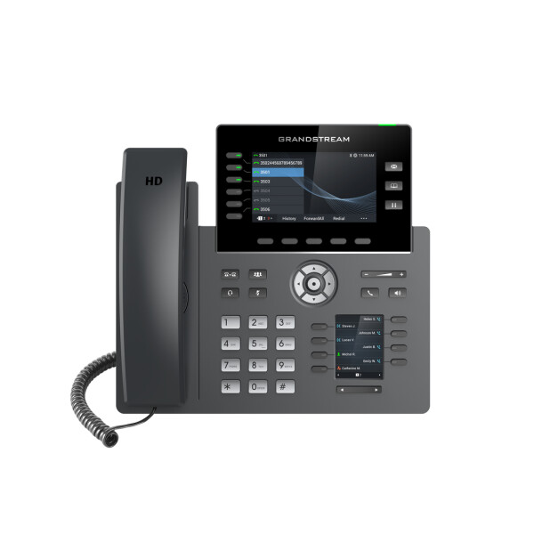 Grandstream GRP2616, IP-Telefon, Schwarz, Kabelgebundenes Mobilteil, Im Band, Außerhalb des Bandes, SIP-Info, Supervisor, Benutzer, 6 Zeilen