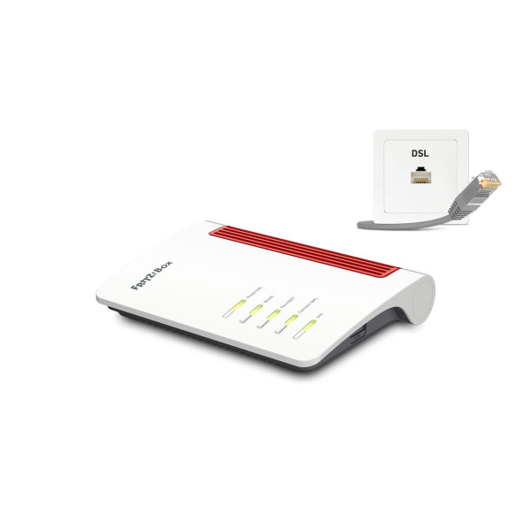 AVM FRITZ!Box 7510, Wi-Fi 6 (802.11ax), Einzelband (2,4GHz), Ethernet/LAN, ADSL, Weiß, Tabletop-Router