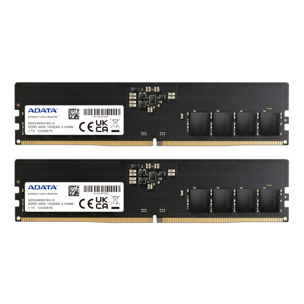 ADATA AD5U480016G-DT, 32 GB, 2 x 16 GB, DDR5, 4800 MHz, 288-pin DIMM
