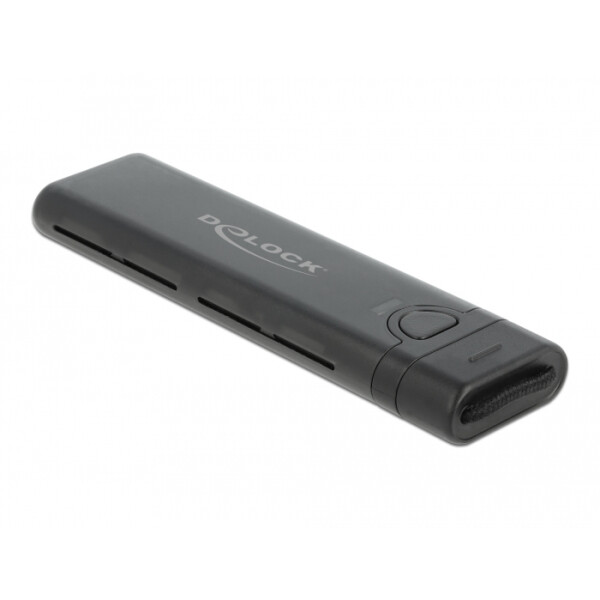Delock Externes USB Type-C Combo Gehäuse für M.2 NVMe PCIe oder SATA SSD - werkzeugfrei, SSD-Gehäuse, M.2, M.2, 10 Gbit/s, Hot-Swap, Schwarz