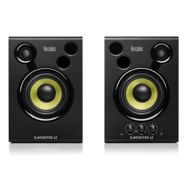 Hercules DJMonitor 42, 60 - 20000 Hz, 40 W, 80 W, 10,2 cm (4"), Schwarz, MDF-Platten