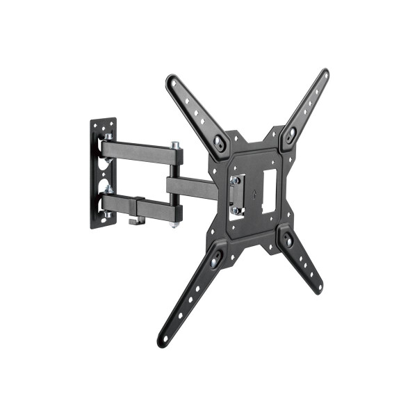 Equip 23"-55" Vollbewegliche TV-Wandhalterung, 100 x 100 mm, 400 x 400 mm, -10 - 3°, -90 - 90°, Edelstahl, Schwarz