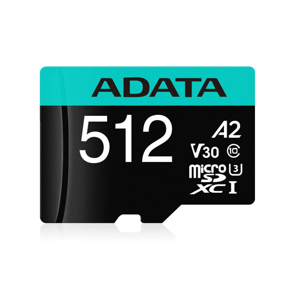 ADATA Premier Pro, 512 GB, MicroSDXC, Klasse 10, 100 MB/s, 80 MB/s, Class 3 (U3)