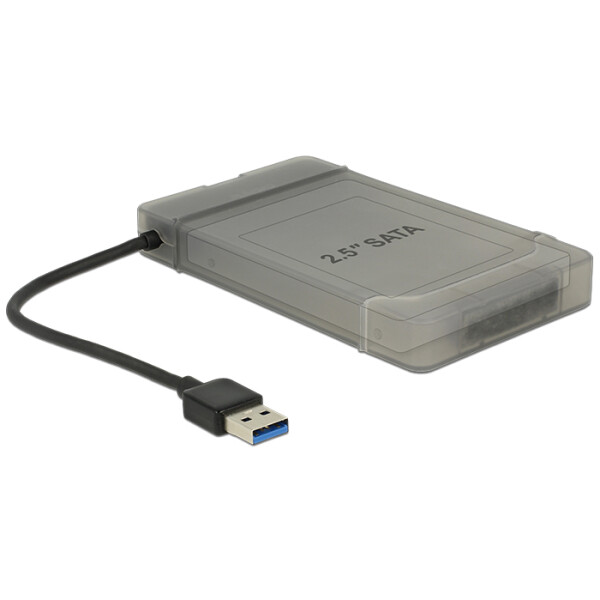 Delock 62742, USB Typ-A, SATA, Schwarz, Grau, 0,15 m, JMS567, 6 Gbit/s