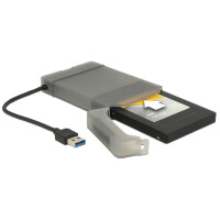 Delock 62742, USB Typ-A, SATA, Schwarz, Grau, 0,15 m, JMS567, 6 Gbit/s