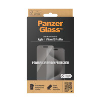 PanzerGlass ® Displayschutz iPhone 15 Pro Max | Classic Fit, Apple, Apple - iPhone 15 Pro Max, Trockene Anwendung, Kratzresistent, Schockresistent, Transparent, 1 Stück(e)