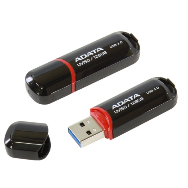ADATA AUV150-128G-RBK, 128 GB, USB Typ-A, 3.2 Gen 1 (3.1 Gen 1), Kappe, Schwarz