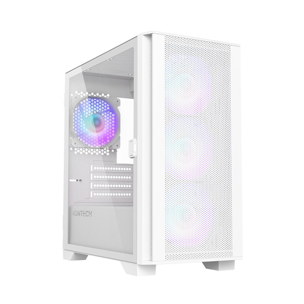 MONTECH Air 100 ARGB, Mini Tower, PC, Weiß, micro ATX, Micro-ITX, Gaming, Blau, Grün, Rot