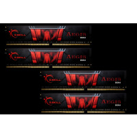 G.Skill 64GB DDR4-2400, 64 GB, 4 x 16 GB, DDR4, 2400 MHz, 288-pin DIMM, Schwarz, Rot