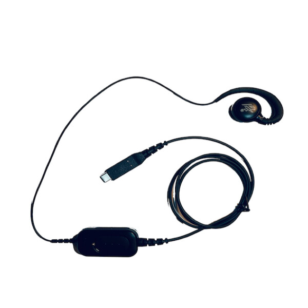 Zebra USB-C Wired Headset for PTT + VoIP w/ rotating ear piece for right/left ear wearing. Includes built, Kabelgebunden, Büro/Callcenter, Kopfhörer, Schwarz