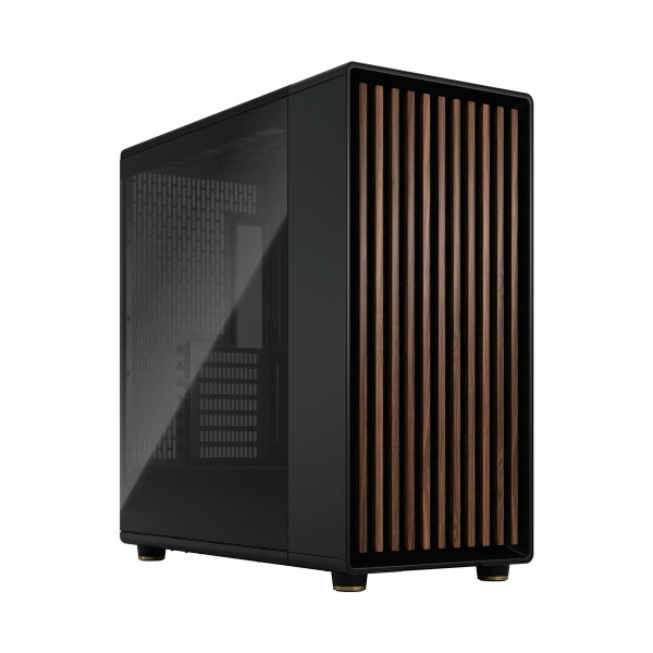 Fractal Design FD-C-NOR1X-02, Midi Tower, PC, Schwarz, Anthrazit, ATX, EATX, micro ATX, Micro-ITX, Stahl, Gehärtetes Glas, Holz, Gaming