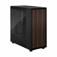 Fractal Design FD-C-NOR1X-02, Midi Tower, PC, Schwarz, Anthrazit, ATX, EATX, micro ATX, Micro-ITX, Stahl, Gehärtetes Glas, Holz, Gaming