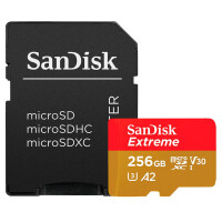 SanDisk Extreme PLUS, 256 GB, MicroSDXC, Klasse 10, 200...