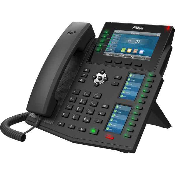 Fanvil X6U V2, IP-Telefon, Schwarz, Kabelgebundenes Mobilteil, 20 Zeilen, LCD, 10,9 cm (4.3")