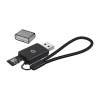 Conceptronic BIAN07B TF/MicroSD 3.0 Kartenleser, UHS-I, USB 3.0, 5Gbps, MicroSD (TransFlash), MicroSDHC, MicroSDXC, Schwarz, 5000 Mbit/s, USB 3.2 Gen 1 (3.1 Gen 1) Type-A, 21 mm, 8 mm