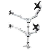 StarTech.com Monitorhalterung für vier Bildschirme - Vollbeweglich - Premium, Klemme, 45 kg, 33 cm (13"), 68,6 cm (27"), 100 x 100 mm, Silber