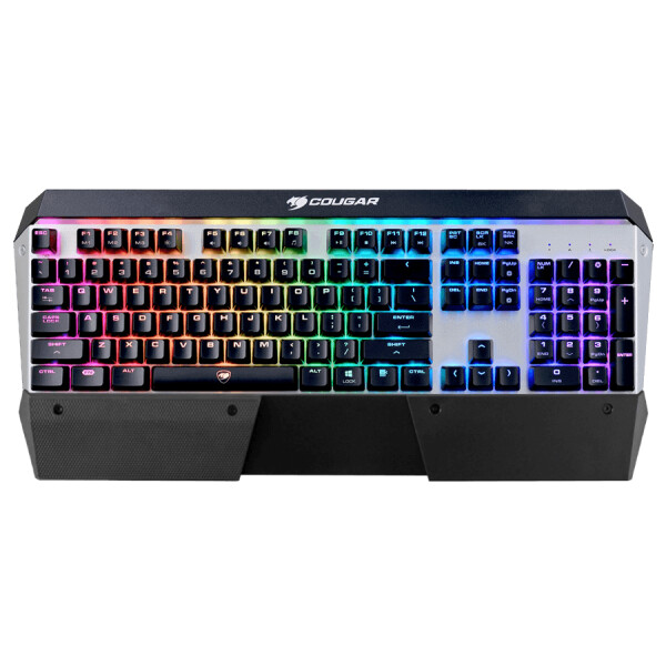 Compucase COUGAR Gaming Attack X3 RGB, Kabelgebunden, USB, Mechanischer Switch, QWERTZ, RGB-LED, Schwarz, Silber