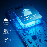 ARLO Ultra 2 Überwachungskamera außen, 4er Set schwarz, IP-Sicherheitskamera, Innen & Außen, Kabellos, 6500 K, 2400 MHz, FCC, IC, CE