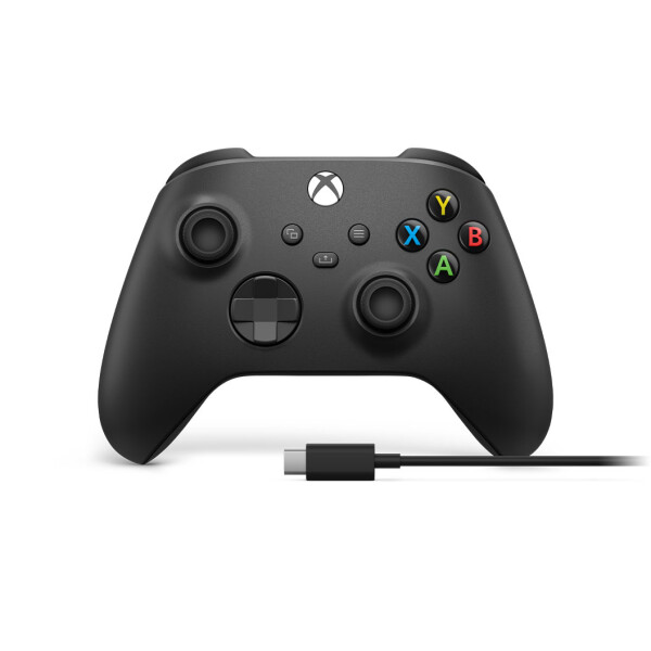Microsoft Xbox Wireless Controller + USB-C Cable, Gamepad, PC, Xbox One, Xbox One S, Xbox One X, Xbox Series S, Xbox Series X, D-Pad, Home button, Menü-Taste, Schaltfläche Teilen, Analog / Digital, Verkabelt & Kabellos, Schwarz