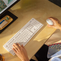 Logitech MK295 Silent Wireless Combo, Volle Größe (100%), Kabellos, RF Wireless, QWERTZ, Weiß, Maus enthalten