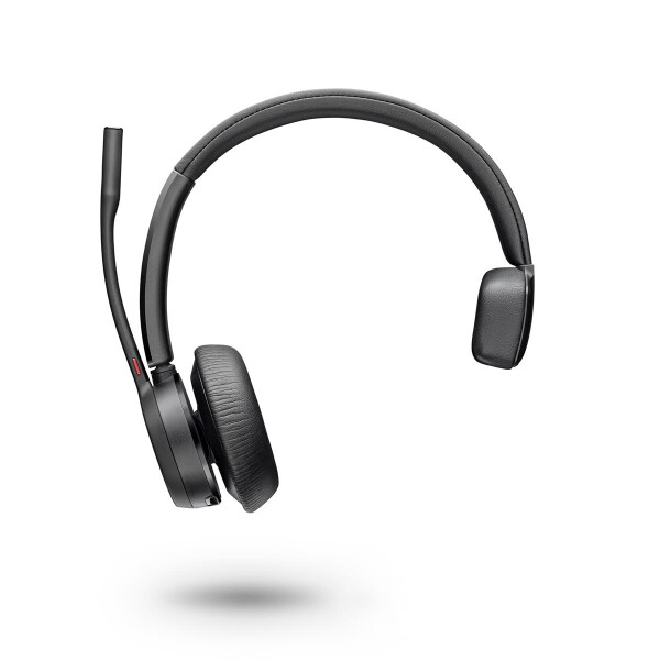 HP POLY Voyager 4310 Headset +BT700 Dongle +Ladestation, für Microsoft Teams zertifiziert, Kabellos, Büro/Callcenter, 122 g, Kopfhörer, Schwarz