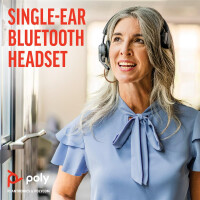 HP POLY Voyager 4310 Headset +BT700 Dongle +Ladestation, für Microsoft Teams zertifiziert, Kabellos, Büro/Callcenter, 122 g, Kopfhörer, Schwarz