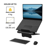Fellowes Breyta Laptop Ständer bis zu 15\" und 5kg schwarz, Laptop-Ständer, Schwarz, Acrylnitril-Butadien-Styrol (ABS), 35,6 cm (14"), 4 kg, 18,9 cm