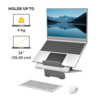 Fellowes Breyta Laptop Ständer bis zu 15\" und 5kg weiß, Laptop-Ständer, Weiß, Acrylnitril-Butadien-Styrol (ABS), 35,6 cm (14"), 4 kg, 235 mm