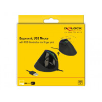 Delock 12597, rechts, Vertikale Ausführung, RF Wireless, 2500 DPI, Schwarz