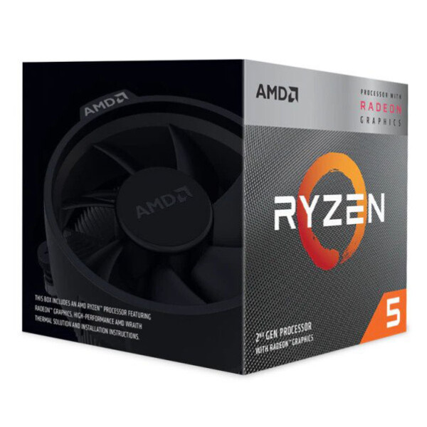 AMD Ryzen 5 3400G, AMD Ryzen™ 5, Socket AM4, 12 nm, AMD, 3400G, 3,7 GHz